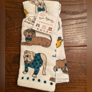 Dog Themed Kitchen Towels Set Of 2, French Bulldog Corgi Bulldog Dachshund